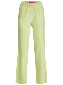 Pantalon de jogging jaune uni coupe évasée et taille élastiquée