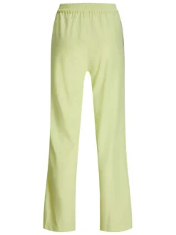 Pantalon de jogging jaune uni coupe évasée et taille élastiquée