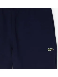 Pantalon de jogging marine en coton coupe slim avec logo brodé et liens de serrage à la taille