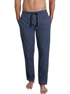 Pantalon de Pyjama bleu à petits carreaux marine avec une coupe droite