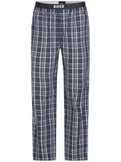Pantalon de pyjama en coton nuit avec un imprimé à carreaux et une coupe droite