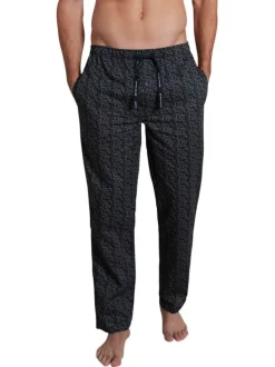 Pantalon de Pyjama marine à pois beige avec une coupe droite