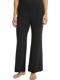 Pantalon de pyjama noir uni avec une coupe flare et une taille élastiquée