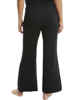 Pantalon de pyjama noir uni avec une coupe flare et une taille élastiquée