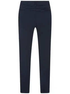 Pantalon en chino en coton bleu marine uni avec une coupe slim