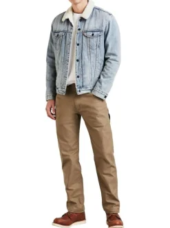 Pantalon en coton camel uni Cargo Workwear 505 ® Utility avec une coupe droite