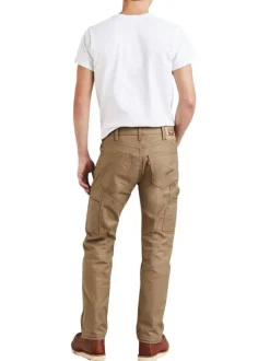 Pantalon en coton camel uni Cargo Workwear 505 ® Utility avec une coupe droite