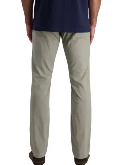 Pantalon en coton kaki uni avec une coupe ajustée et des poches à l'italienne