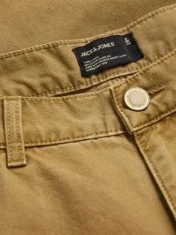 Pantalon en coton Kane Carpenter camel uni avec une coupe droite