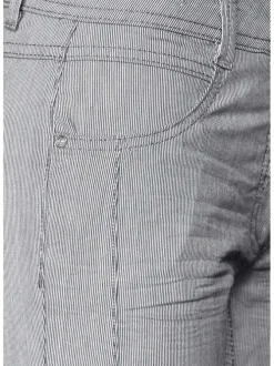 Pantalon en coton marine uni avec une coupe slim et 3 poches avants