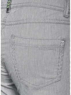 Pantalon en coton marine uni avec une coupe slim et 3 poches avants