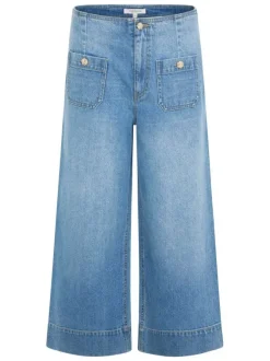 Pantalon en coton stone uni pourvu d'une coupe bootcut et de multiples poches