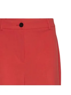 Pantalon framboise uni avec une coupe bootcut et une taille haute