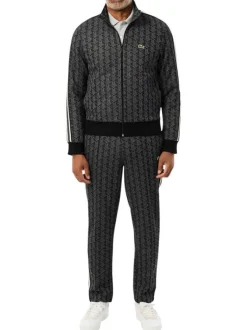 Pantalon jogging anthracite à motif fantaisie avec une coupe ajustée