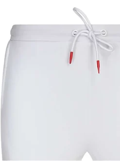 Pantalon Jogging blanc en coton uni avec une coupe slim et des poches latérales