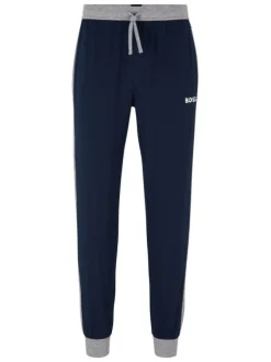 Pantalon jogging bleu nuit avec une coupe slim et une taille élastiquée