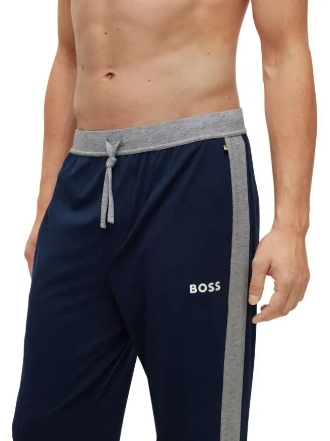 Pantalon jogging bleu nuit avec une coupe slim et une taille élastiquée