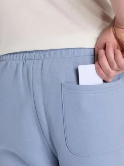 Pantalon Jogging bleu uni avec une coupe droite et une taille élastiquée