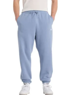 Pantalon Jogging bleu uni avec une coupe droite et une taille élastiquée