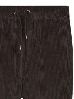Pantalon jogging camel uni coupe regular fit en velours côtelé