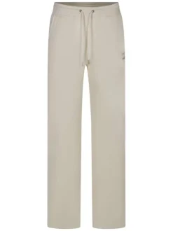Pantalon Jogging écru uni, coupe droite et élastiqué à la taille