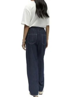 Pantalon jogging en coton indigo uni pourvu d'une coupe bootcut