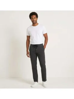 Pantalon Jogging en coton mélangé anthracite uni avec une coupe slim
