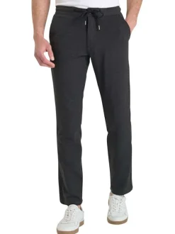 Pantalon Jogging en coton mélangé anthracite uni avec une coupe slim