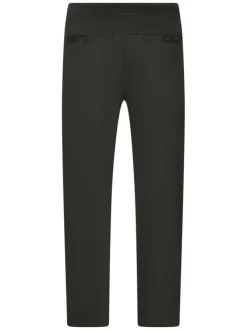 Pantalon jogging en coton mélangé kaki uni avec une coupe regular fit