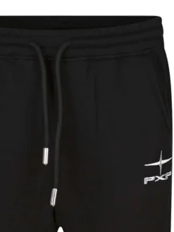 Pantalon Jogging en coton noir uni coupe ajustée avec un logo brodé