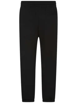 Pantalon Jogging en coton noir uni coupe ajustée avec un logo brodé