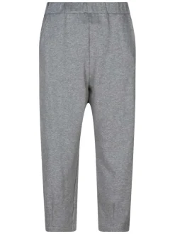 Pantalon jogging gris uni pourvu d'une coupe large et de strass