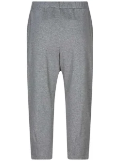 Pantalon jogging gris uni pourvu d'une coupe large et de strass
