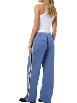 Pantalon jogging Jess bleu à rayures avec une coupe bootcut et 4 poches