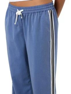 Pantalon jogging Jess bleu à rayures avec une coupe bootcut et 4 poches