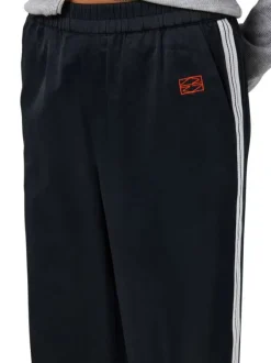 Pantalon jogging Jess Wide Leg Satin Pant Jrs noir rayé à coupe droite