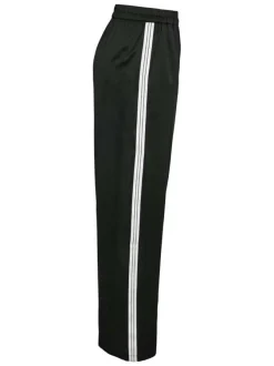 Pantalon jogging Jess Wide Leg Satin Pant Jrs noir rayé à coupe droite