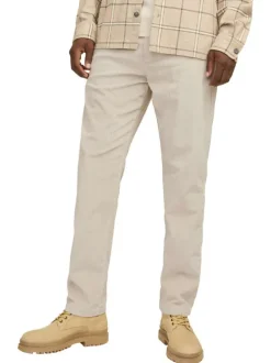 Pantalon Jogging Jpstkane Corduroy Jogger Sn en coton écru côtelé à coupe droite