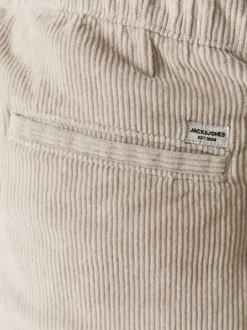 Pantalon Jogging Jpstkane Corduroy Jogger Sn en coton écru côtelé à coupe droite