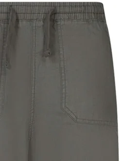 Pantalon jogging kaki uni avec une coupe droite et une taille élastiquée
