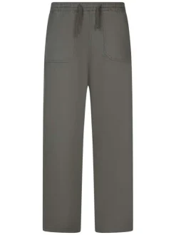 Pantalon jogging kaki uni avec une coupe droite et une taille élastiquée