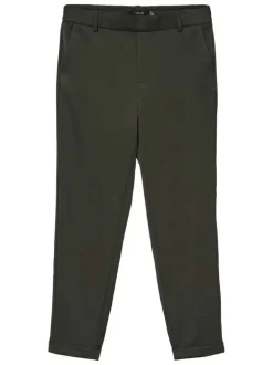 Pantalon jogging kaki uni avec une coupe slim et des passants pour ceinture