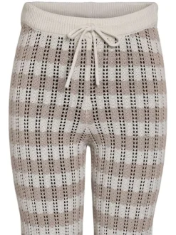 Pantalon jogging Laika Nw Flared Knit Pants Fwd en coton écru et beige bootcut