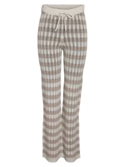 Pantalon jogging Laika Nw Flared Knit Pants Fwd en coton écru et beige bootcut