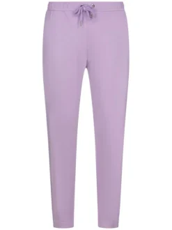 Pantalon jogging lilas en coton uni coupe droite