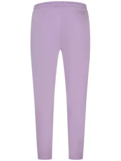 Pantalon jogging lilas en coton uni coupe droite