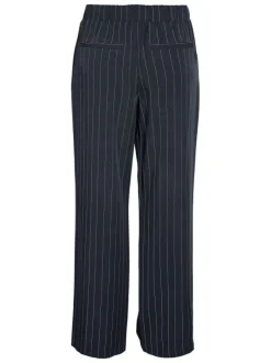 Pantalon jogging marine à rayures pourvu d’une coupe droite