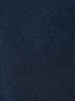 Pantalon jogging marine uni avec une coupe droite et une taille élastiquée