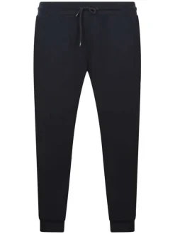 Pantalon Jogging marine uni avec une coupe slim et taille élastiquée