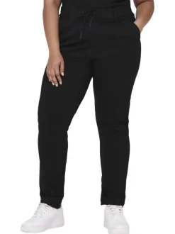 Pantalon jogging noir coupe slim pourvu d'un cordon de serrage